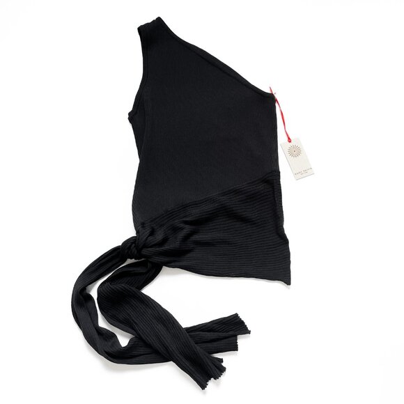 Ramy Brook Liana One Shoulder Top Black Size Medium NEW NWT - Picture 4 of 10